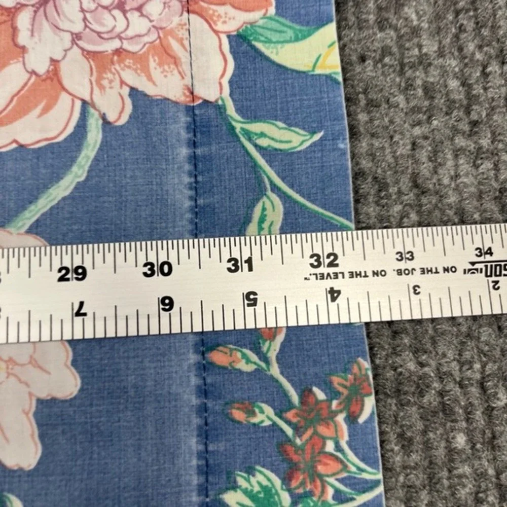 Vtg Springmaid Pillowcase 19x32 Percale Blue Floral Cottagecore Made‎ in USA